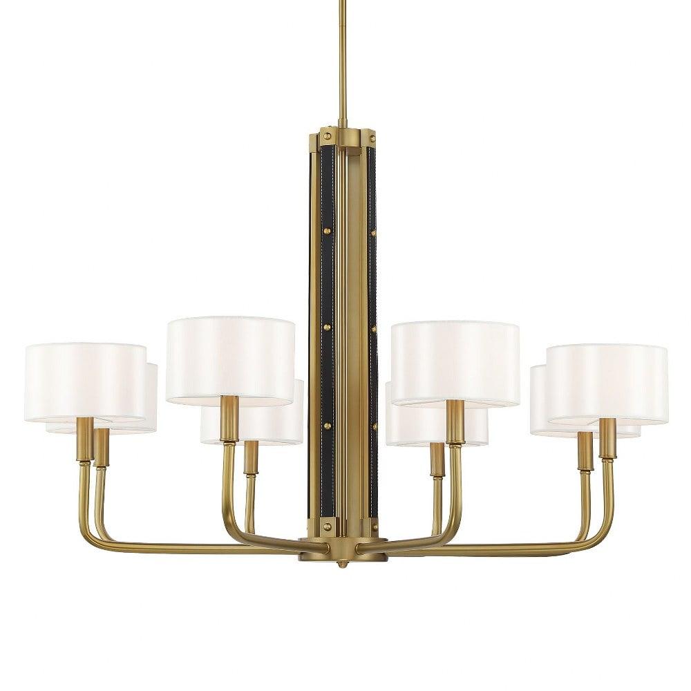 Minka Lavery Chelsea Soft Brass With White Silk Chandelier