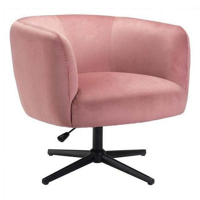 28.3 x 29.5 x 31.5 in. Gusto Glam Pink & Black Swivel Accent Chair
