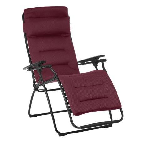 Bordeaux and Black Metal Zero Gravity Chair with Cushion