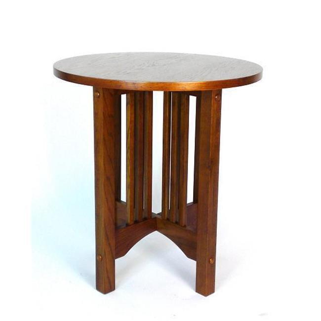 Mission Birchwood Round Side Table in Natural Brown