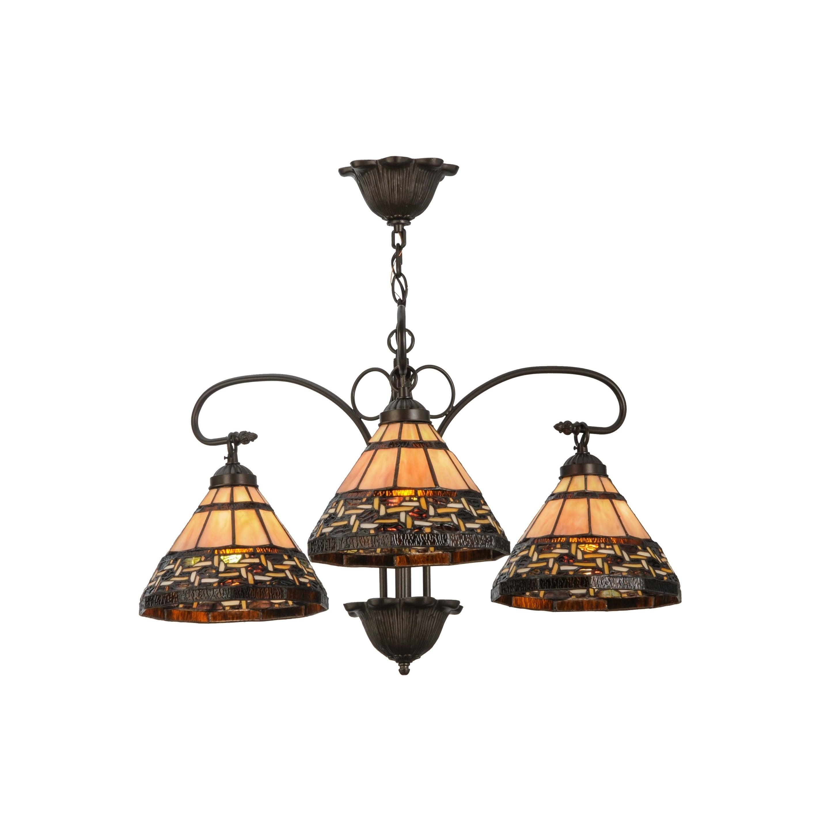 Ilona 28" White and Mahogany Bronze Chandelier