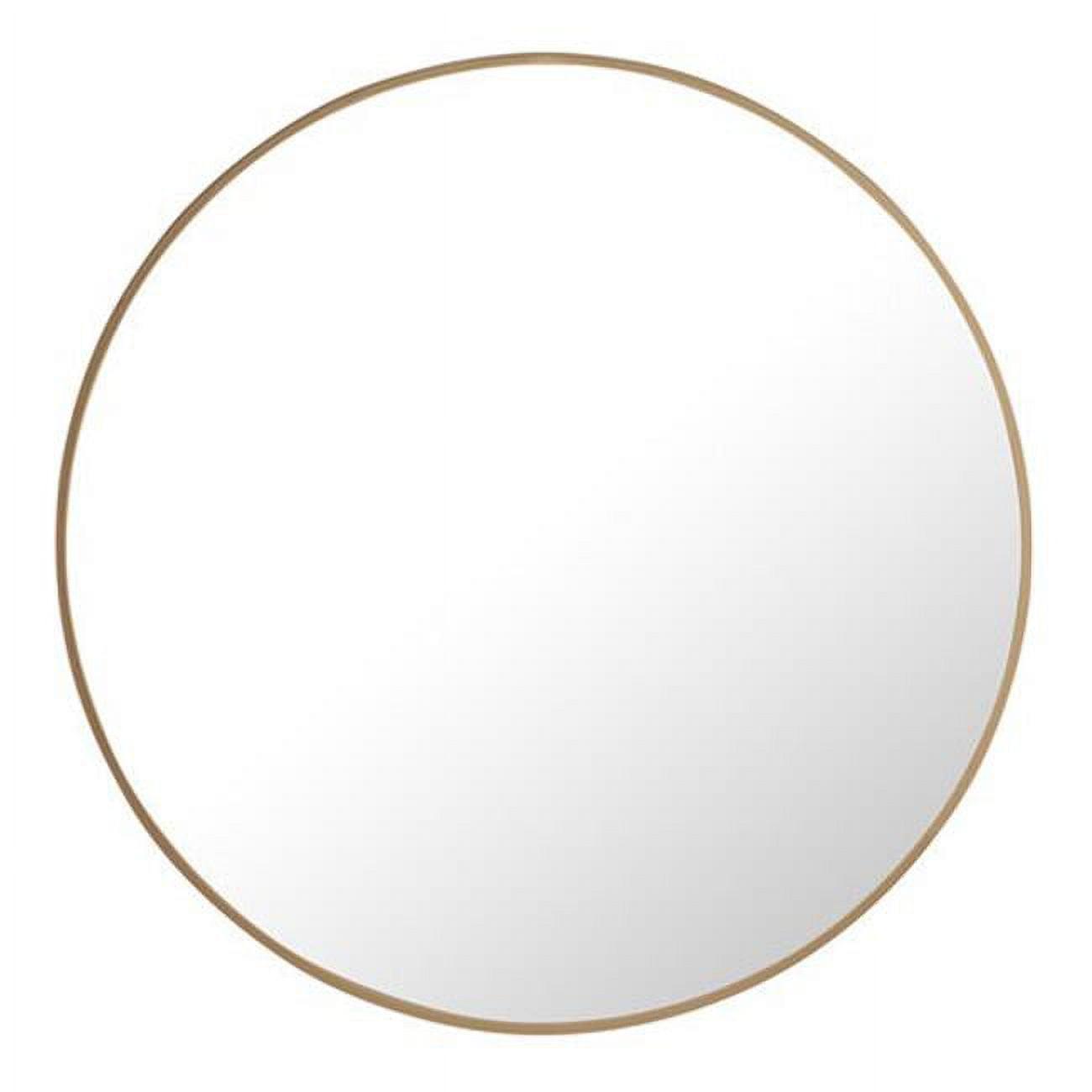 Metal frame Round Mirror 28 inch Brass finish