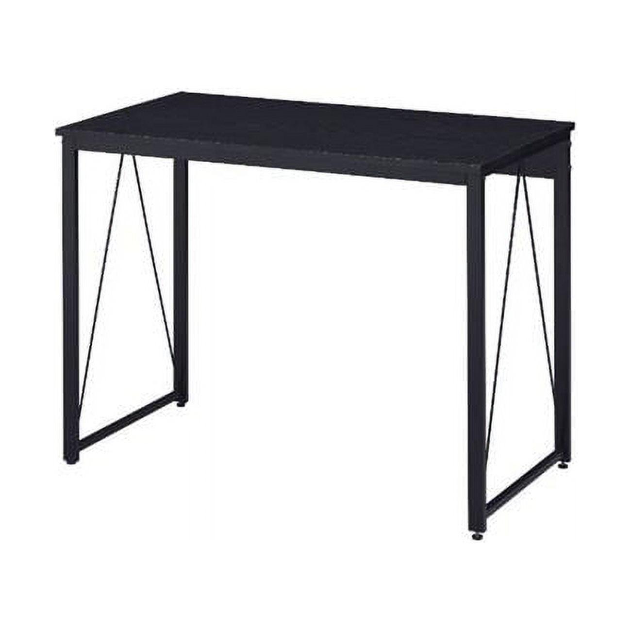 Zaidin Black Wood and Metal Writing Desk