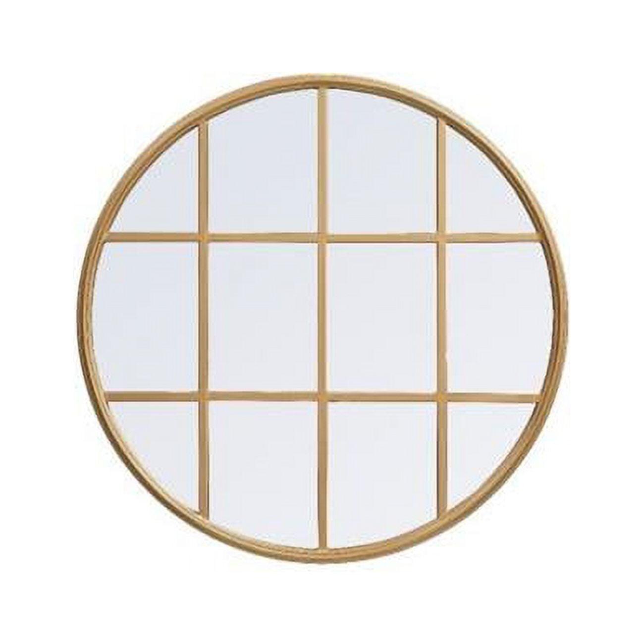 Contemporary Gold Wood Framed 28" Square Wall Mirror
