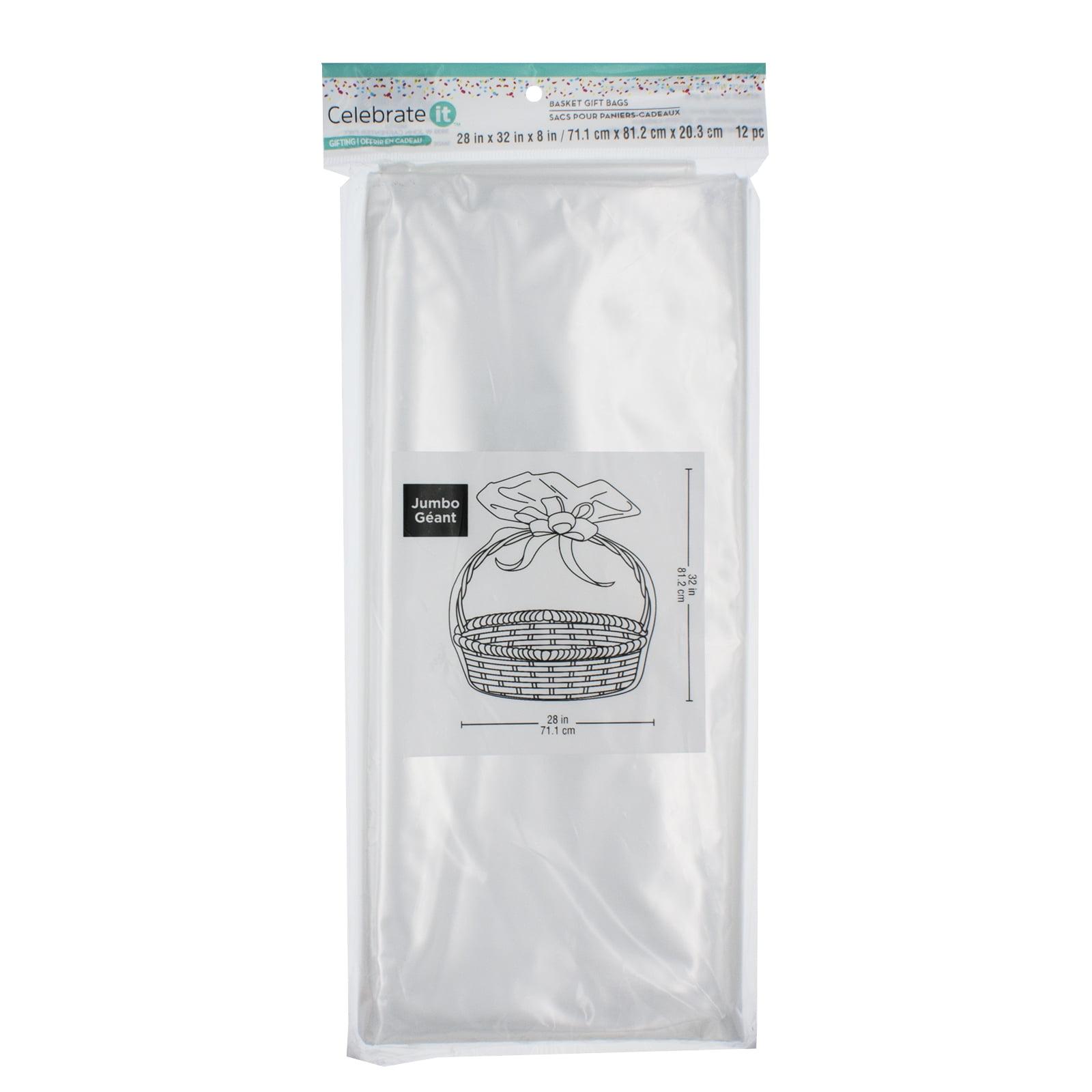 28" x 32" x 8" Jumbo Clear Basket Gift Bags by Celebrate It™ - 12ct.
