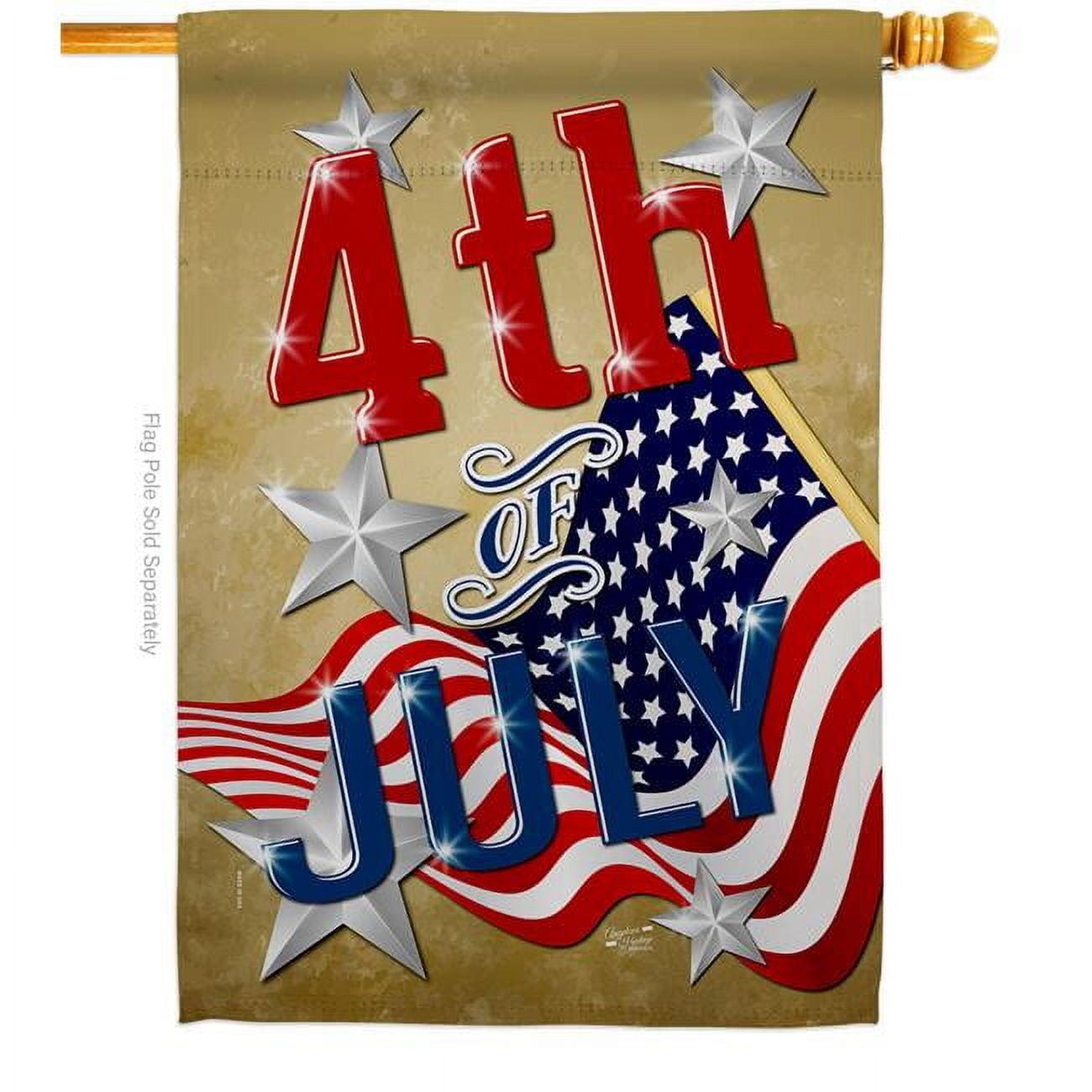 28 x 40 in. 4th of July American Fourth Vertical House Flag with Double-Sided Decorative Banner Garden Yard Gift