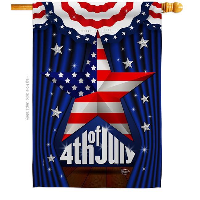 Briarwood Lane Summer 4th of July House Flag 40x28 For Outdoor Stars and Stripes Patriotic House Flag Flag For 4th of July House Flag