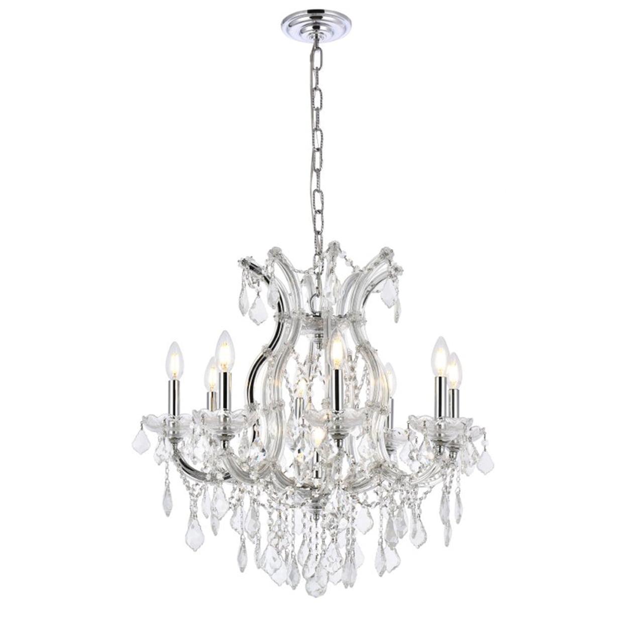 Maria Theresa 26" Chrome Chandelier with Clear Crystal