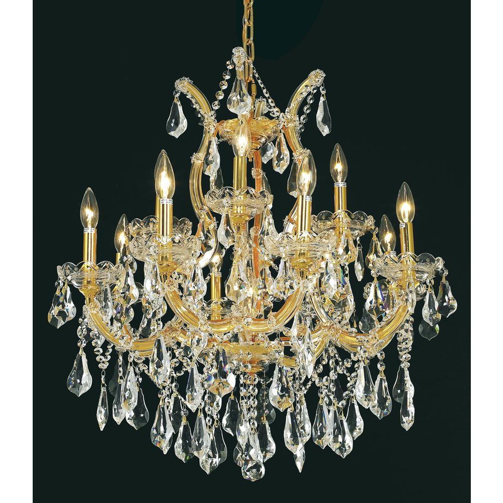 2800 Maria Theresa Collection Chandelier D:27in H:26in Lt:13 Gold Finish (Royal Cut Crystals)