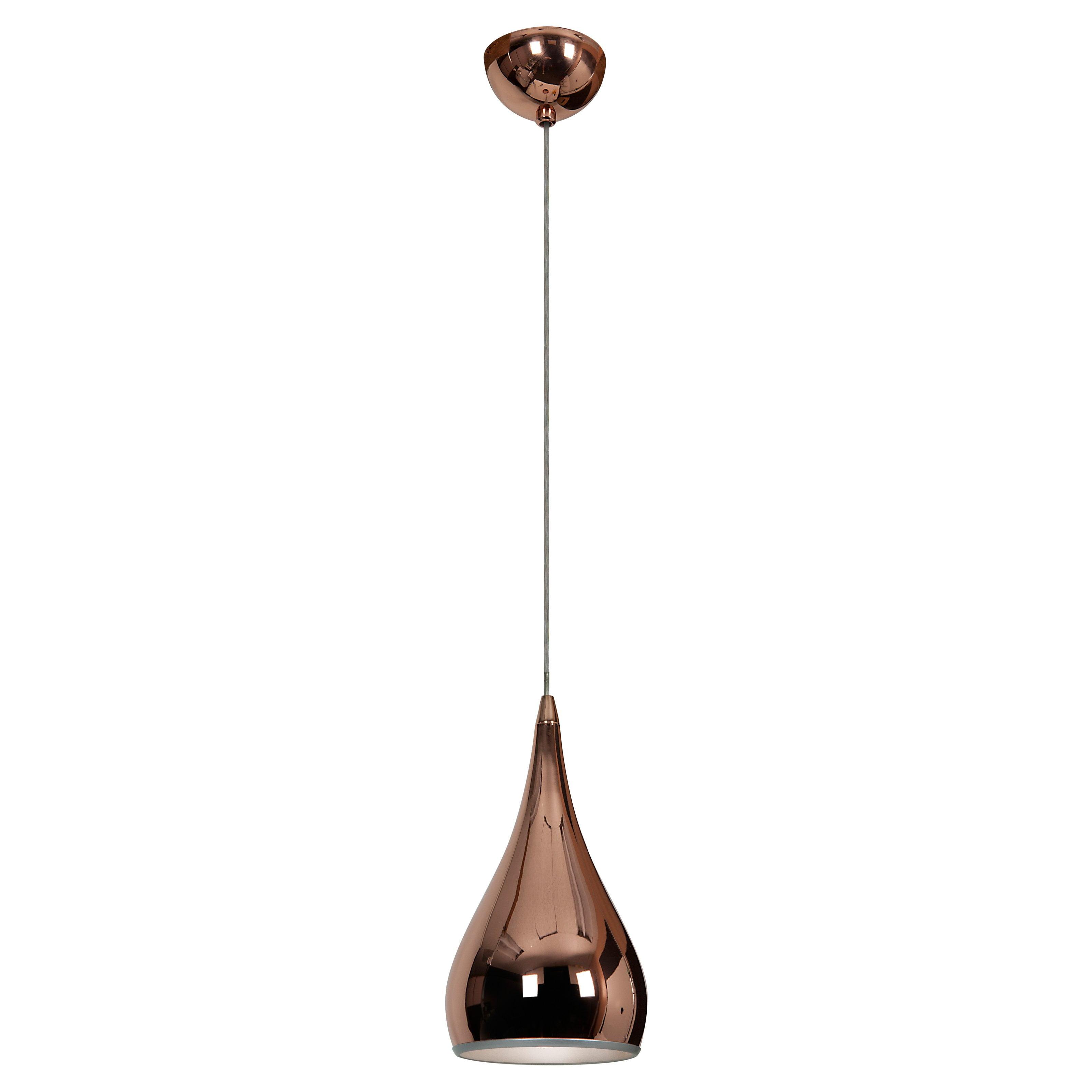 Essence Teardrop 11.5" Pendant in Rose Gold with LED Option