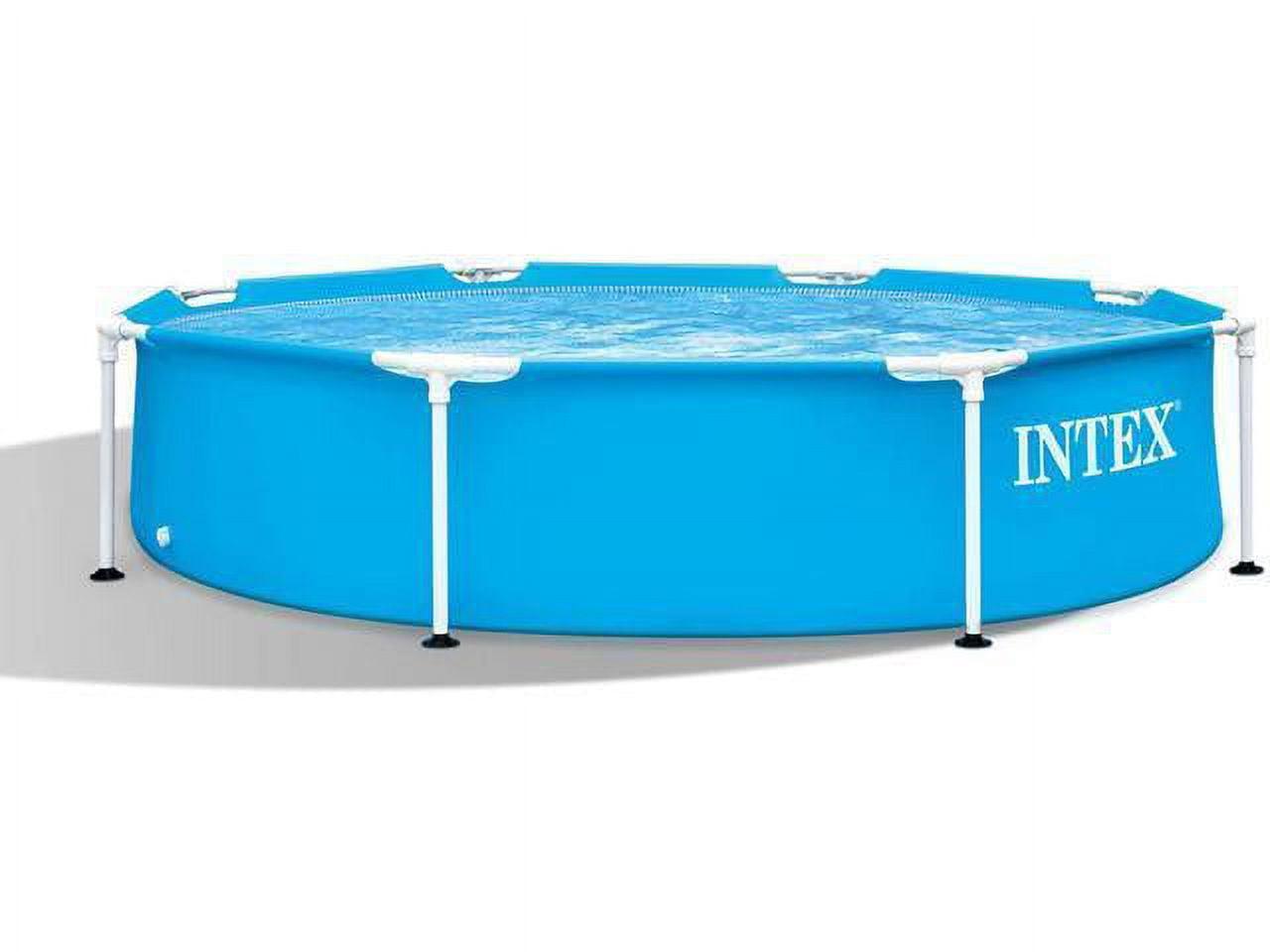 Intex Intex Round Metal Frame Outdoor Backyard Above Ground Swimming Pool