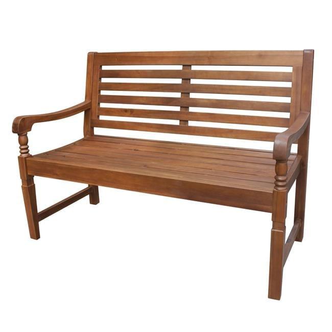 Nantucket Natural Acacia Wood Garden Bench