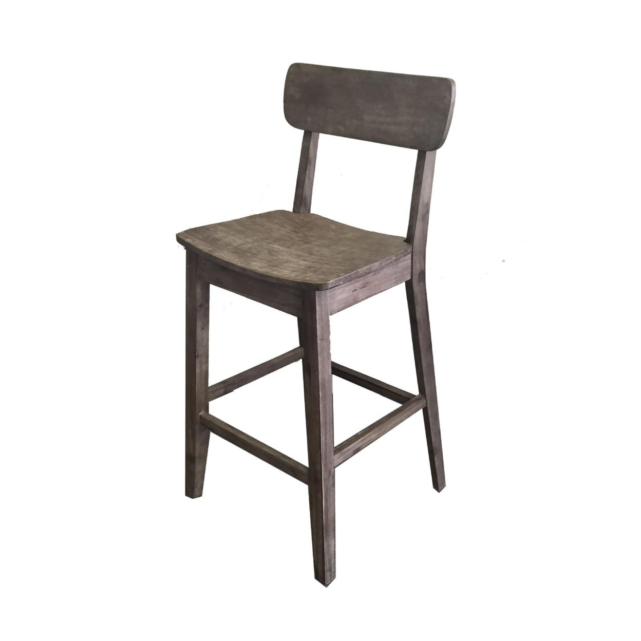 Rustic Barnwood 29" Rubberwood Swivel Barstool, Brown