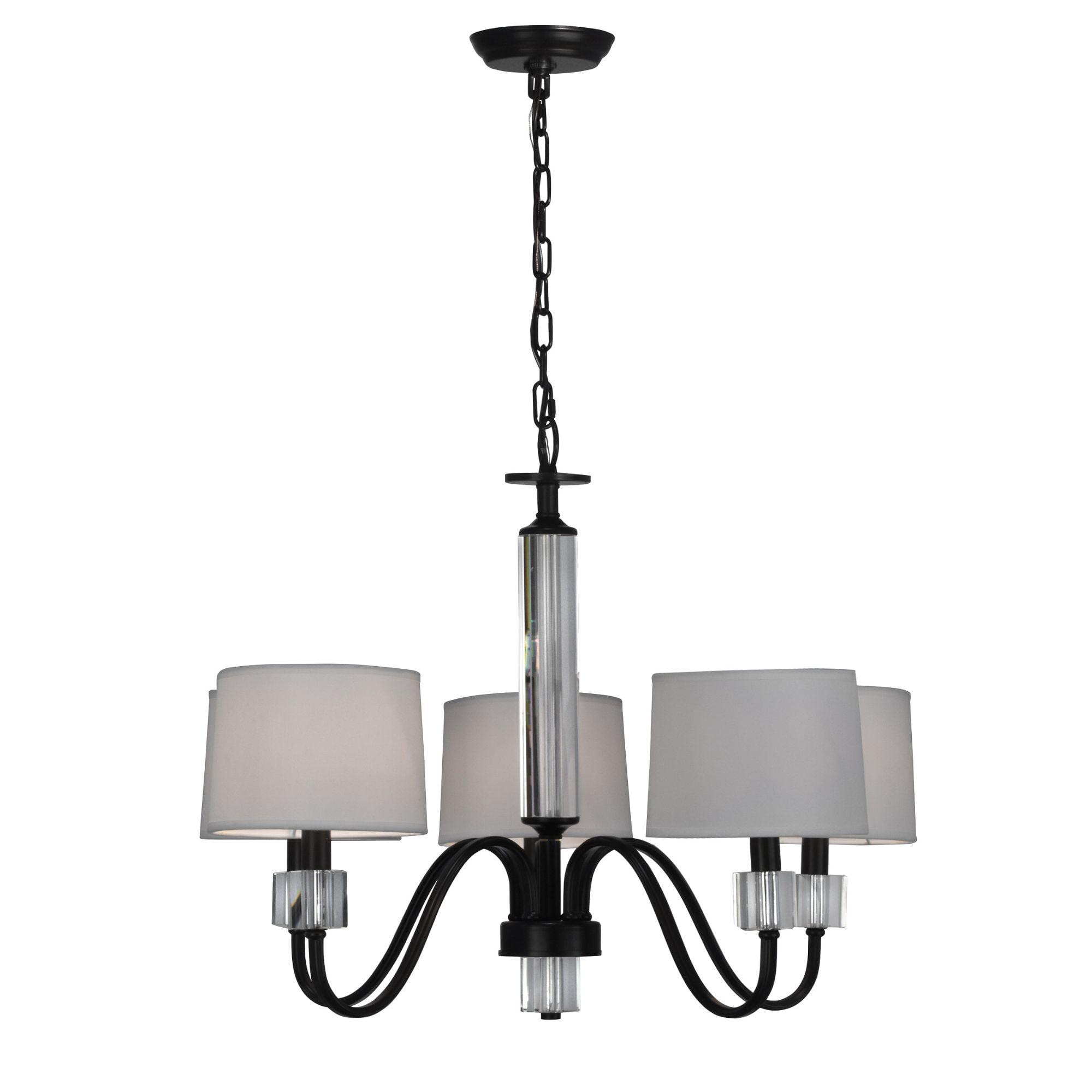 Elegant Lulue Dark Bronze 5-Light Chandelier with Crystal Accents