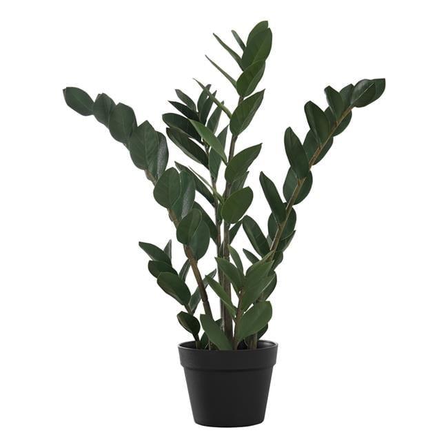 29" Green Artificial ZZ Plant in Black Plastic Pot