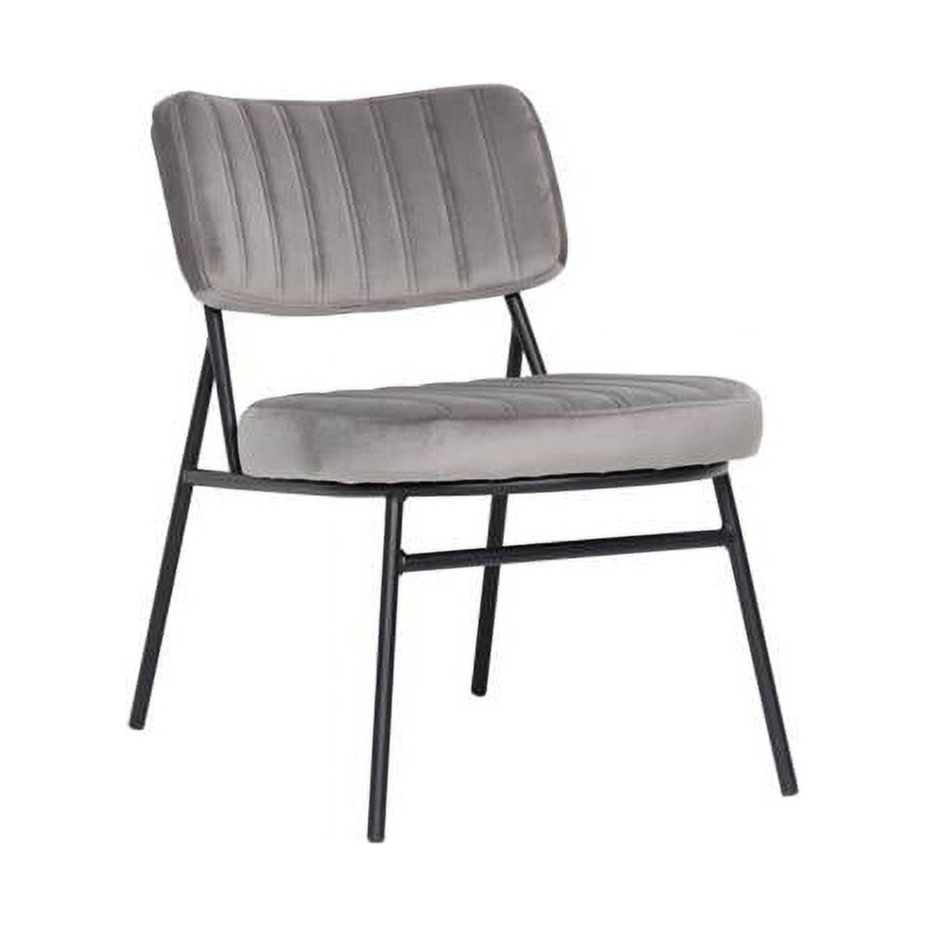 LeisureMod Marilane Velvet Accent Chair with Metal Frame