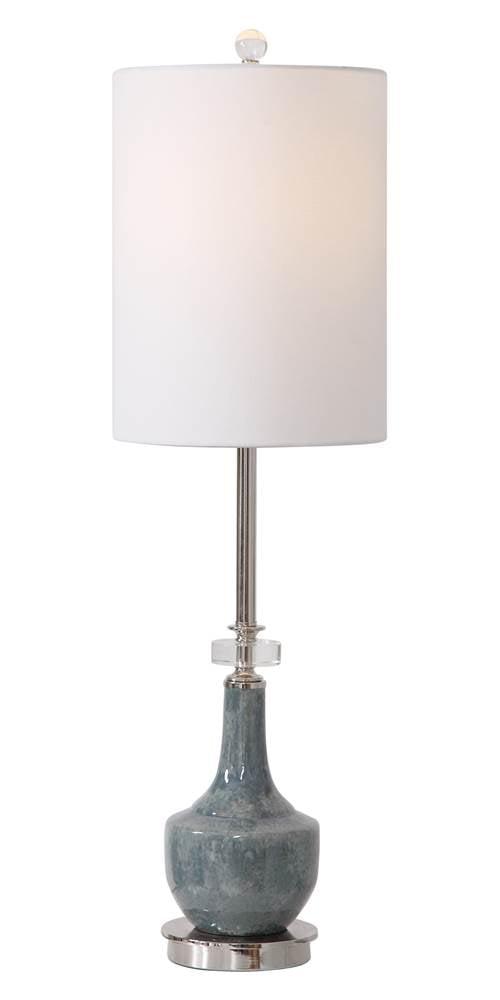 Piers Mottled Blue Ceramic & Polished Nickel Buffet Lamp