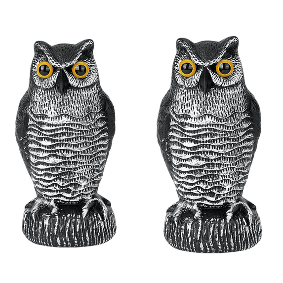 2Pack Fake Owl Decoy to Keep Birds Away Garden Decoration Bird Scare Devices for Garden Outdoor Yard