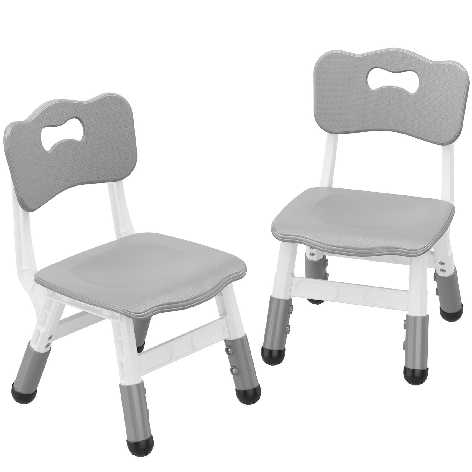 2pcs Adjustable Kids Chair , 3 Level Height Adjustable，Plastic Indoor Outdoor Child Chair for Children Age 2-8