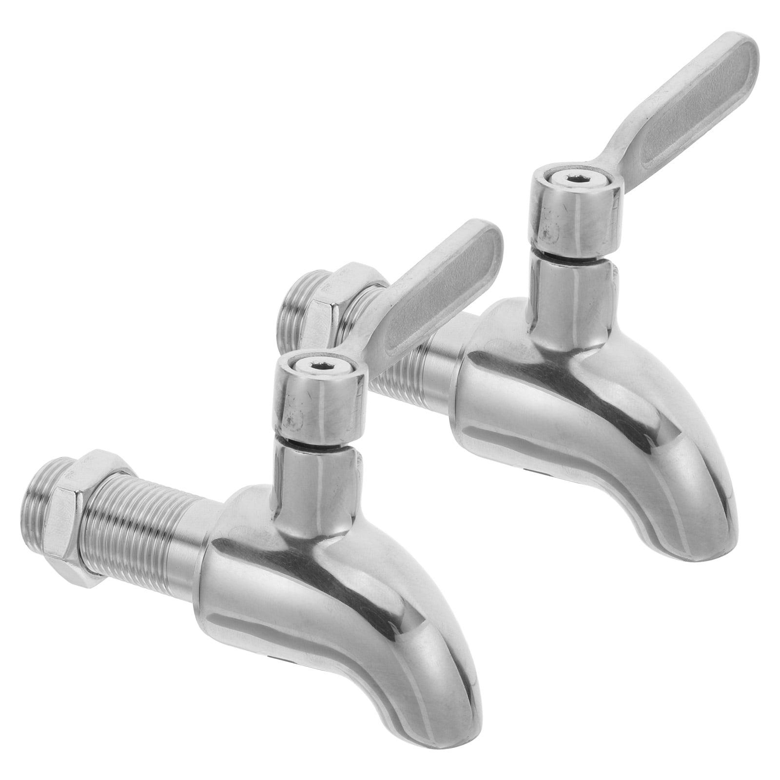 Polished Stainless Steel Beverage Dispenser Replacement Spigot Set