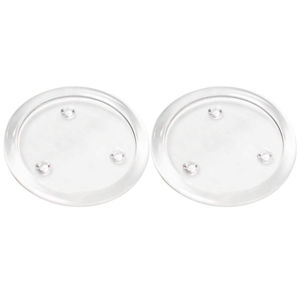 Clear Glass Round Candle Plates for Weddings and Parties, Set of 2