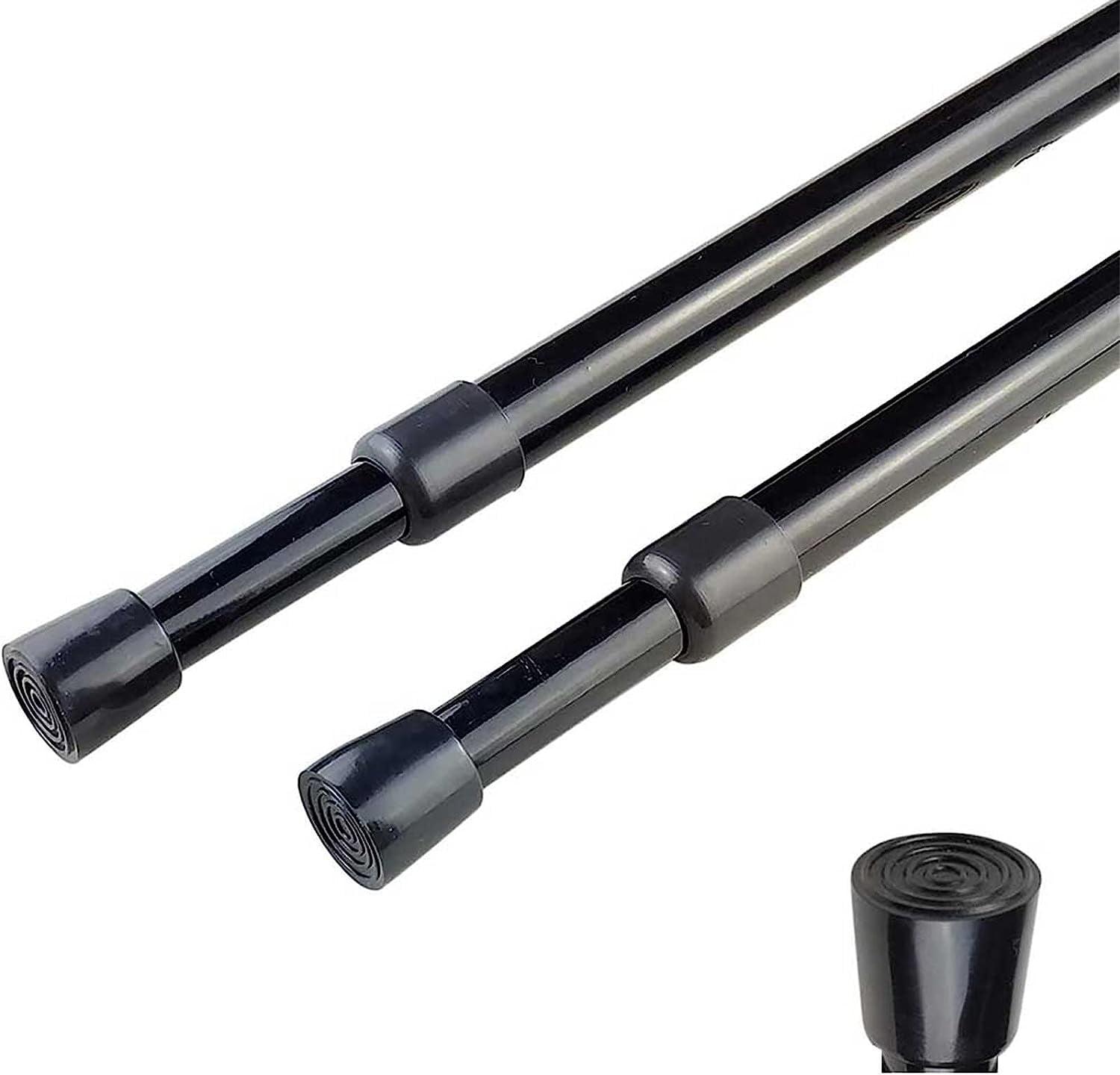 2pcs Spring Tension Curtain Rod?28-43 Inches Adjustable Expandable Pressure Black Curtain Tension Rods For Kitchen, Bathroom, Window,Home