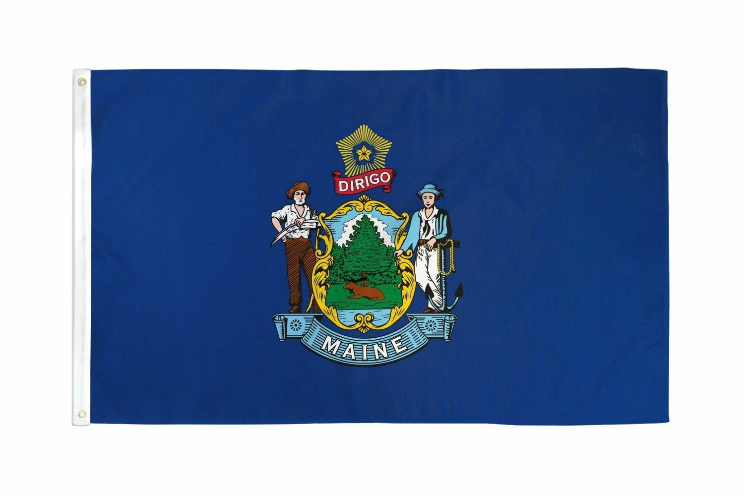 Maine State Flag 2'x3' Nylon with Brass Grommets