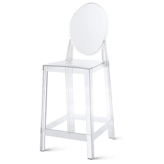 2xhome 25" Seat Height Transparent Kitchen Barstool, Modern Ghost Accent Side Armless Counter Stool With Back, Clear