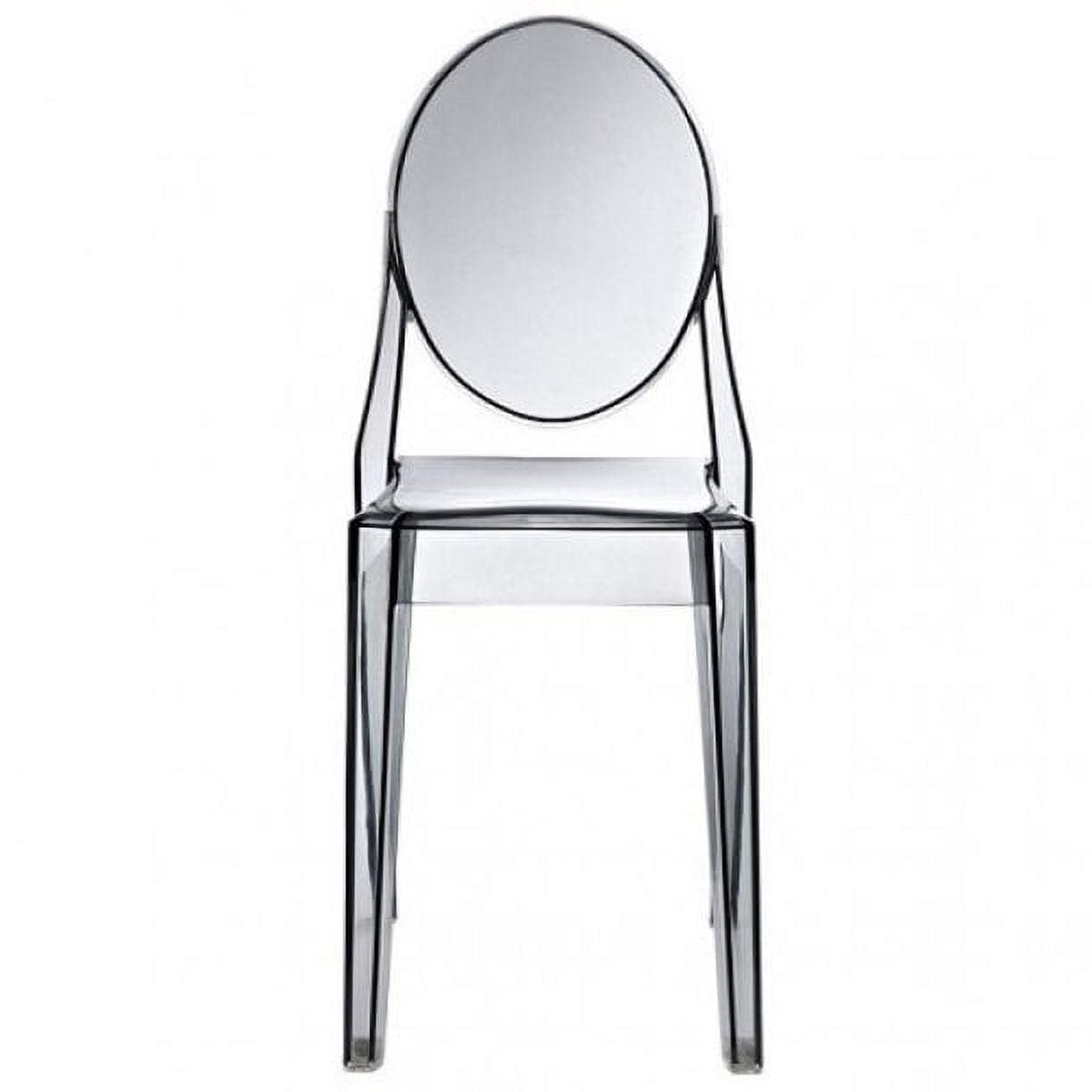 Gray Transparent Acrylic Armless Dining Chair