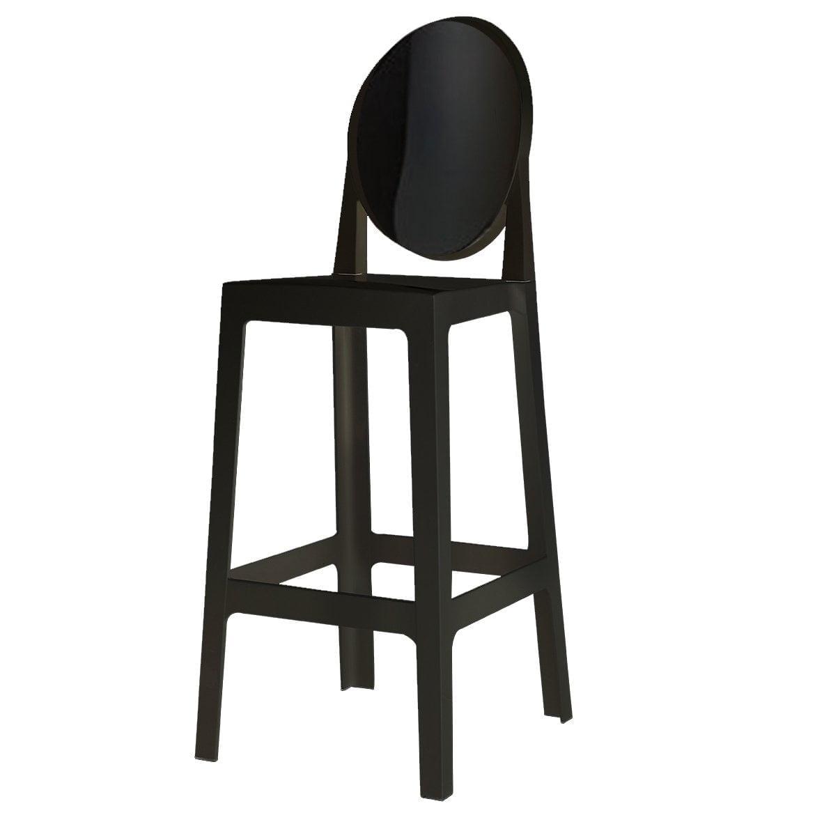 Sleek 30" Black Acrylic Barstool with Straight Legs