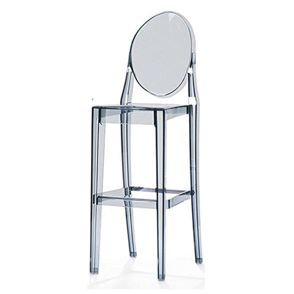 Sleek Contemporary 30" Acrylic Barstool with Straight Legs - White