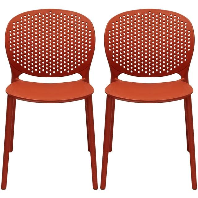 2xHome Outdoor Stacking Dining Side Chair (Set of 2)