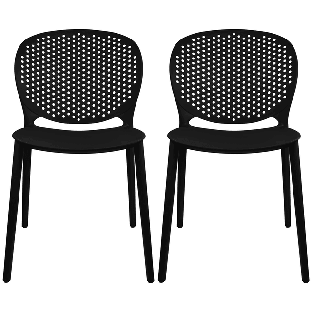 Outdoor Stacking Dining Side Chair (Set of 2)