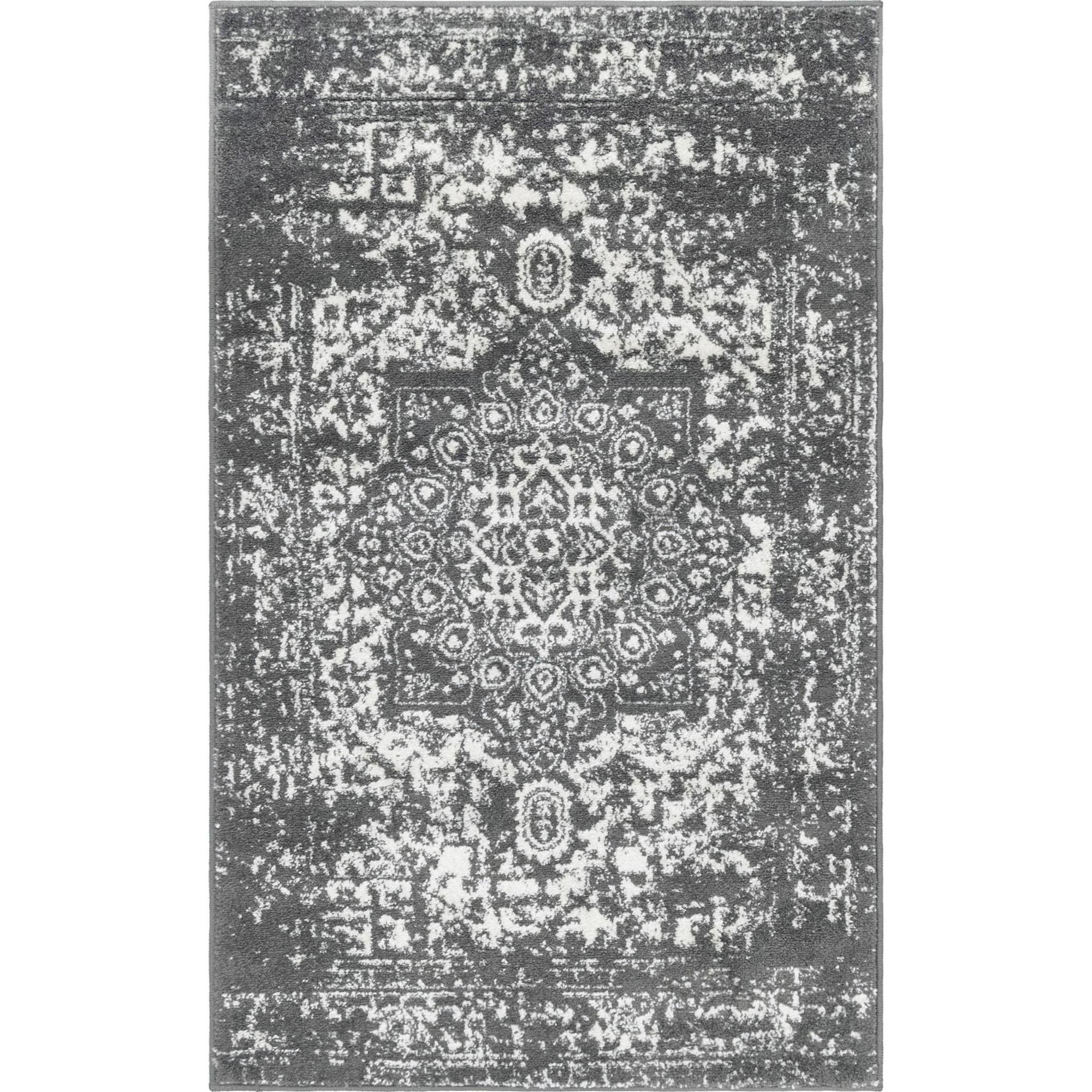 Arlington Medallion 3' x 5' Dark Gray Synthetic Rectangular Rug