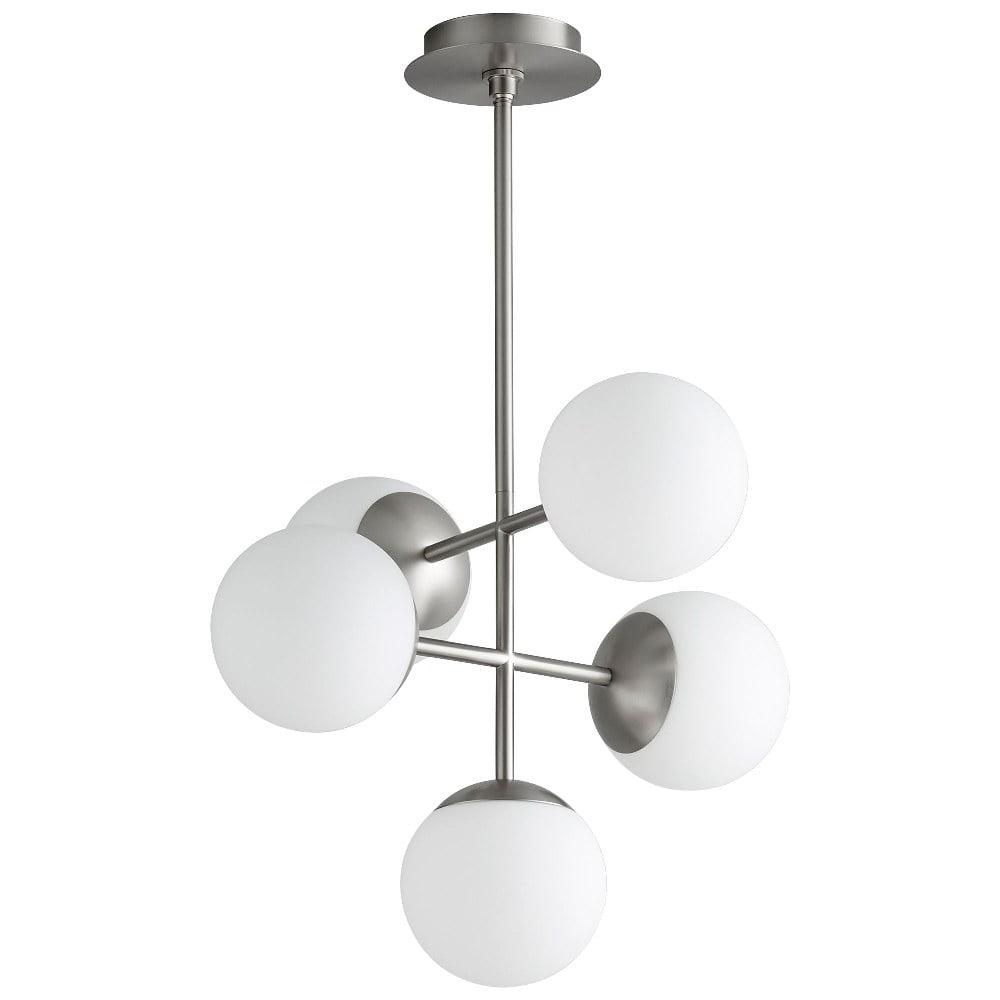 3-680-24-Oxygen Lighting-Nebula - 16.75 Inch 30W 5 LED Pendant-Satin Nickel Finish