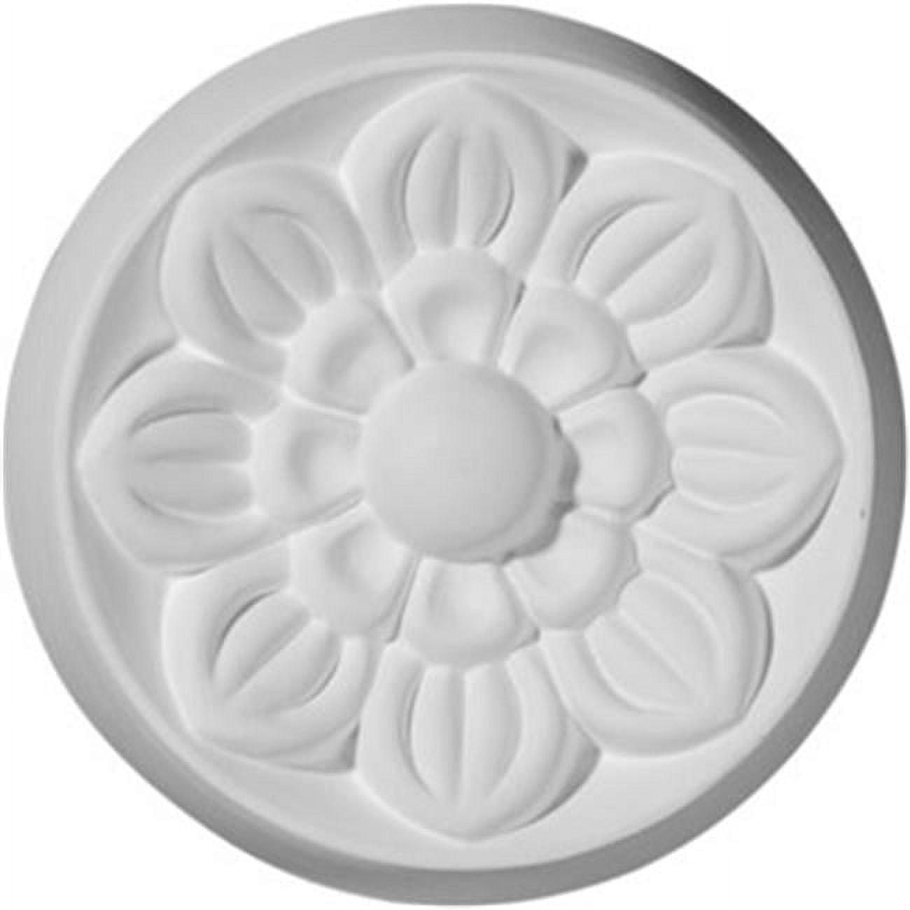 White Urethane Flower Rosette Applique 3.875''