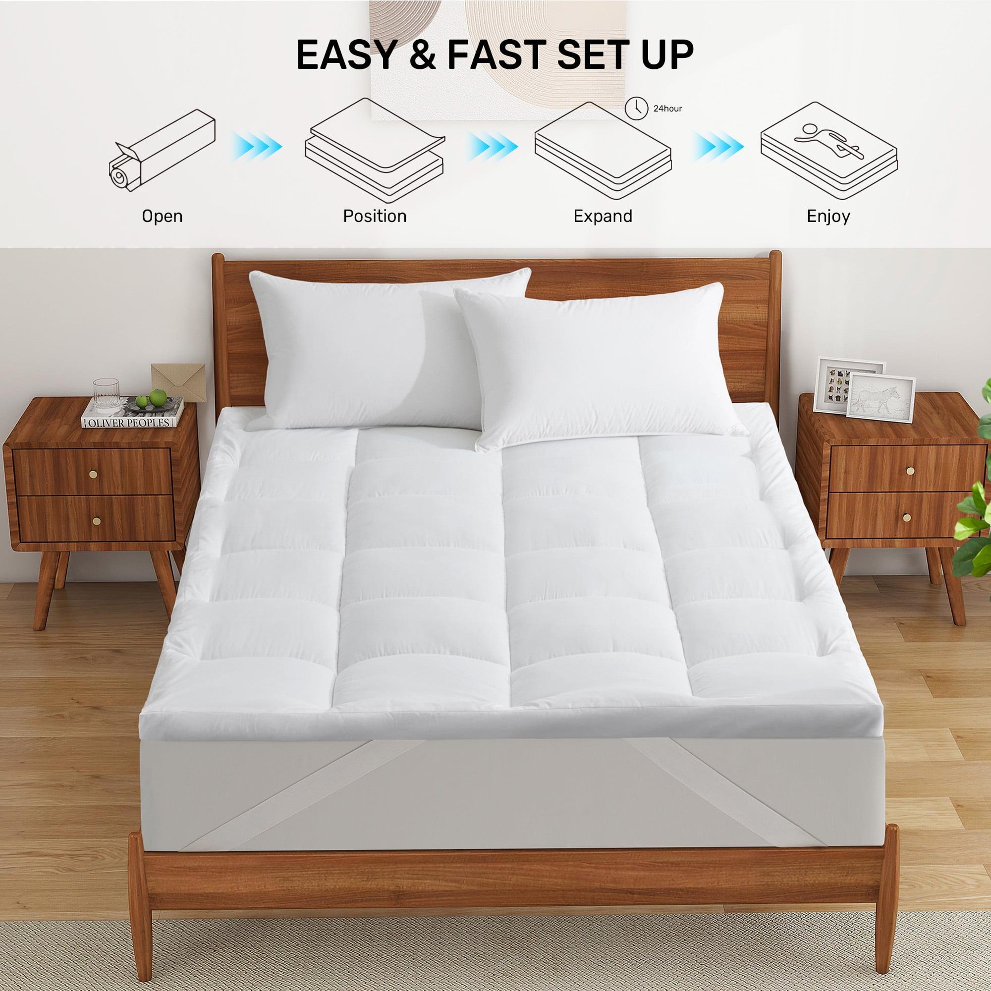 Peace Nest Ultra Loft 3" & 4" Mattress Topper, Plush Down Alternative Filling for Ultimate Comfort