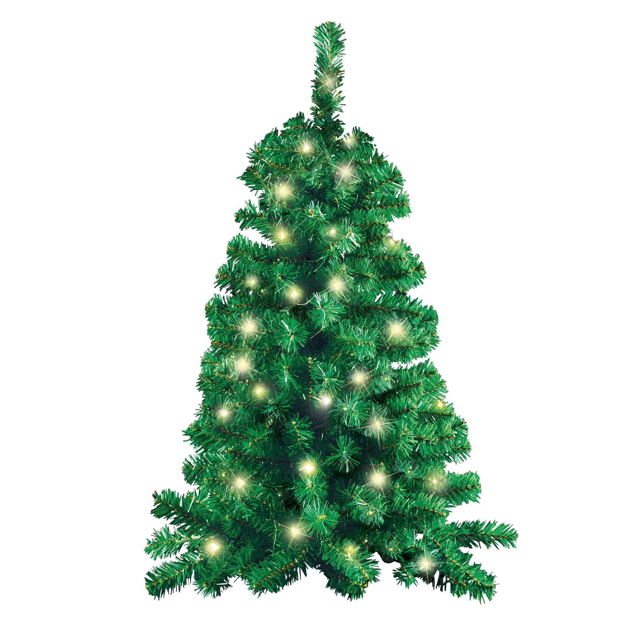 3-Foot Pre-Lit Green Wall Hanging Christmas Tree