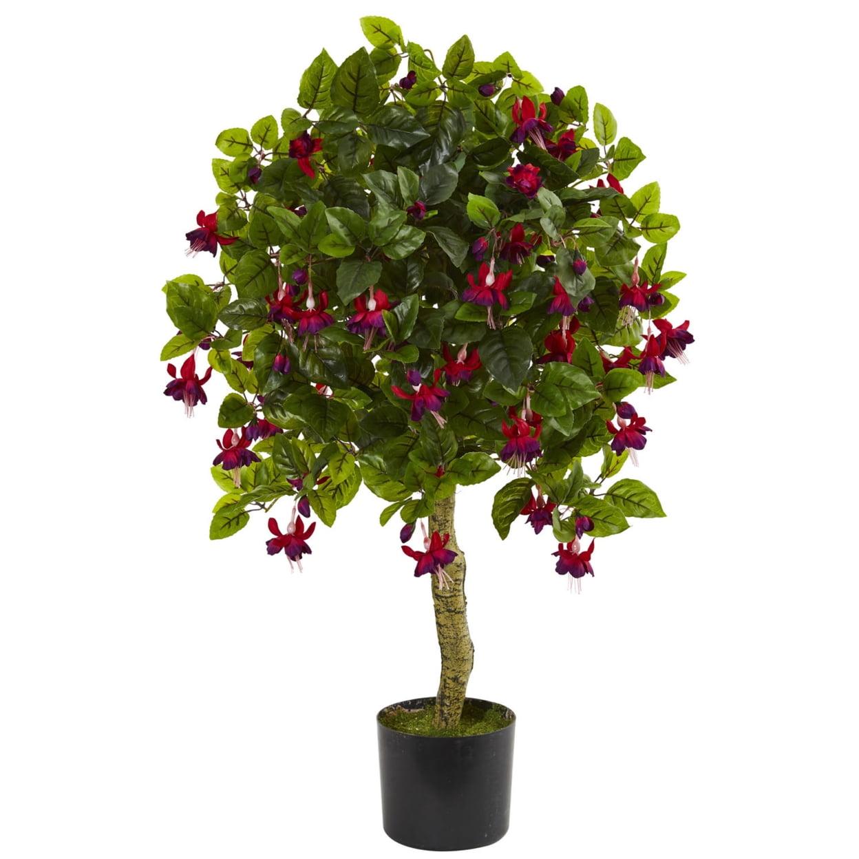 Nearly Natural 3-ft Fuchsia Artificial Tree