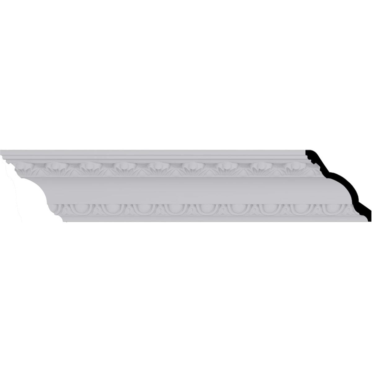 Ekena Millwork 3"H x 2 3/4"P x 4 1/8"F x 94 1/2"L, (1 3/8" Repeat), Egg and Dart Crown Moulding