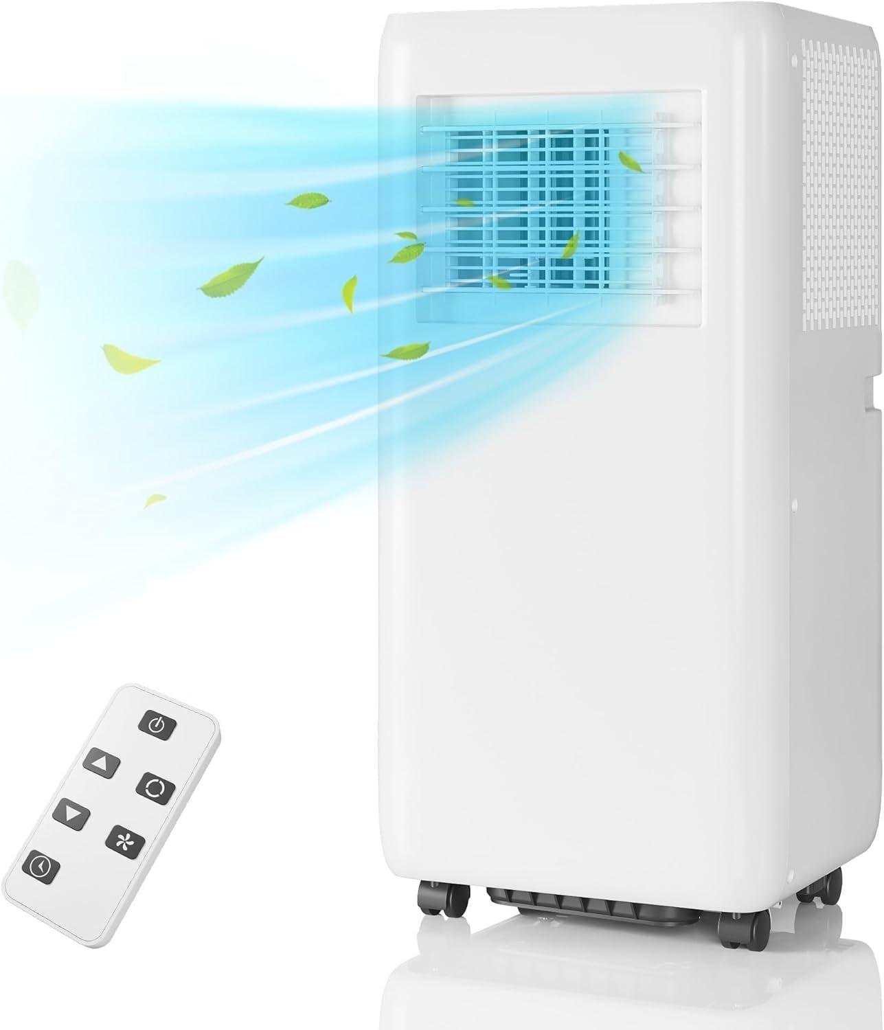 10000Btus Portable Air Conditioner 3-in-1 AC Unit With Dehumidifier and Fan Mode and Cooling, White