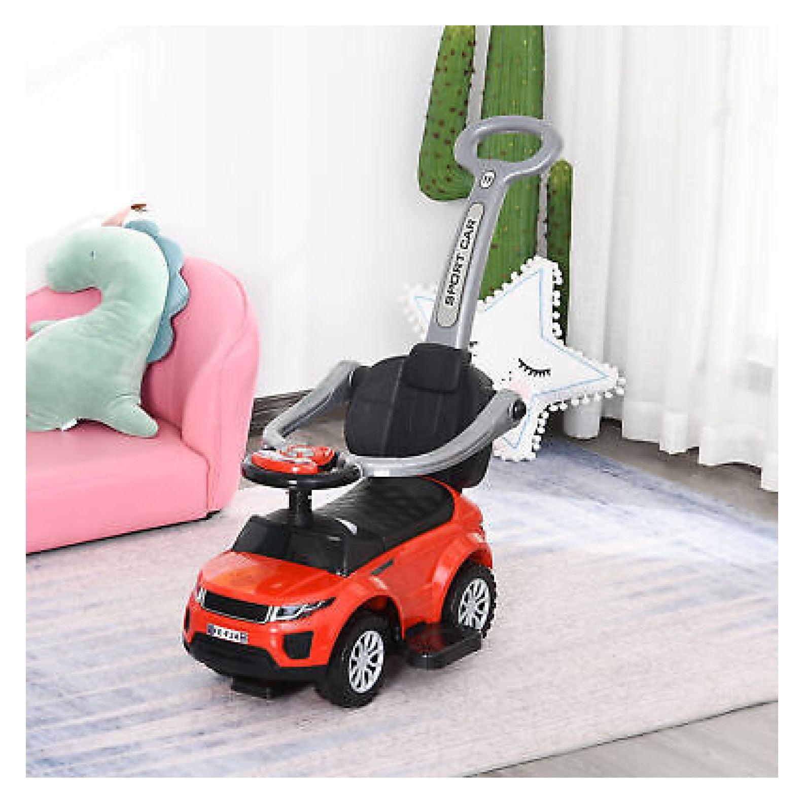 Red 3-in-1 Kid's Ride-On Push Car Stroller