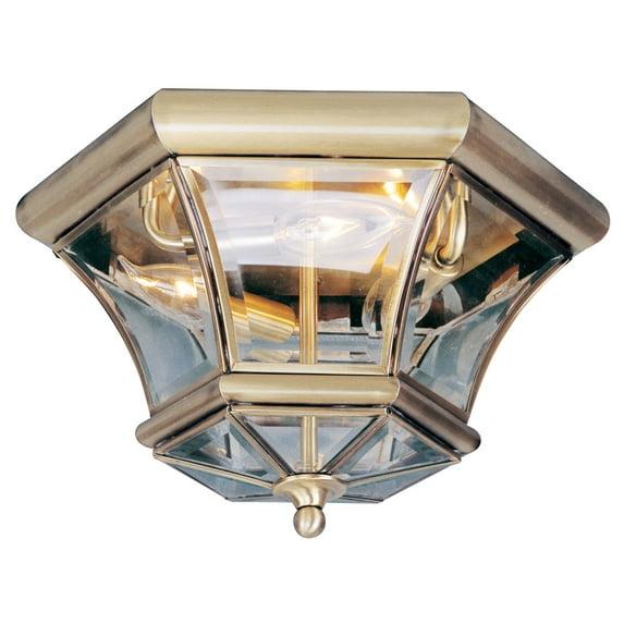 Livex Lighting Monterey Ceiling Mount in Antique Brass