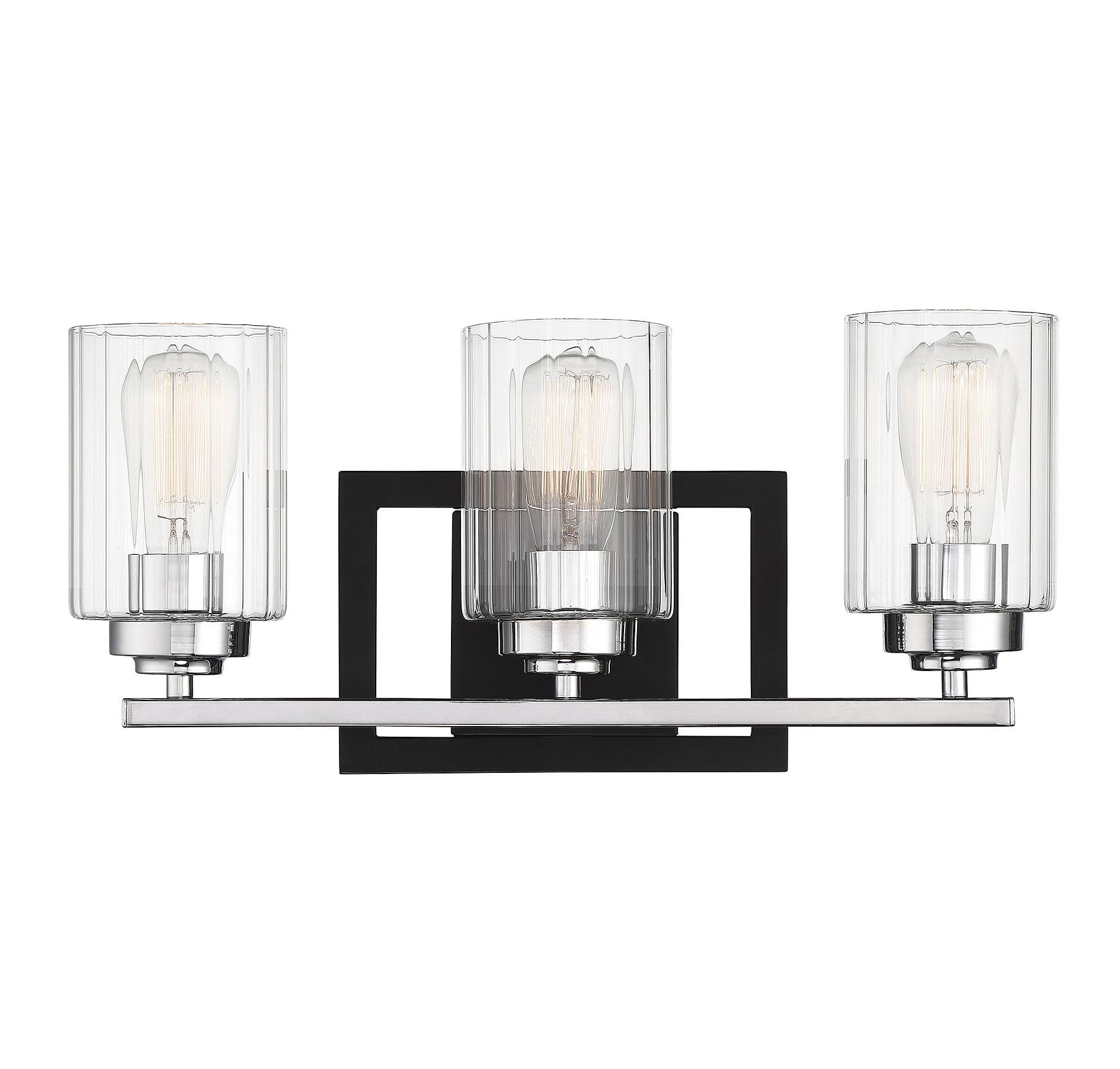 Savoy House Redmond 3 - Light Vanity in  Matte Black/Polished Chrome