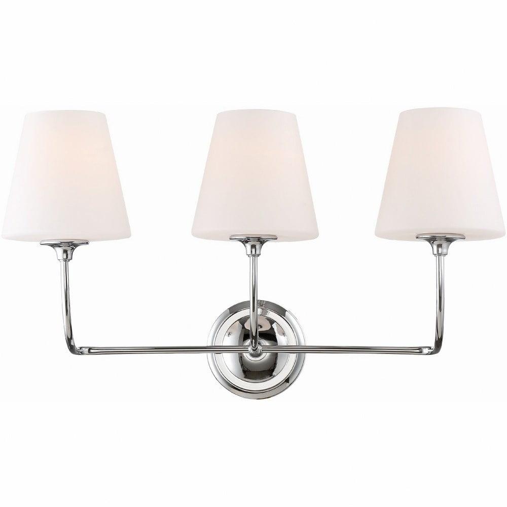 3 Light Bath Vanity In Classic Style 23.25 Inches Wide By 13.25 Inches High-Polished Chrome Finish Crystorama Lighting 2443-Op-Ch