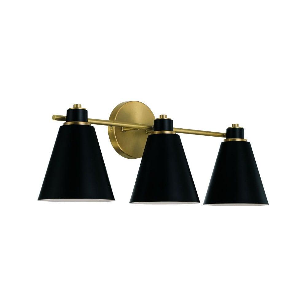 Capital Lighting Bradley 3 - Light Vanity in  Aged Brass, Black