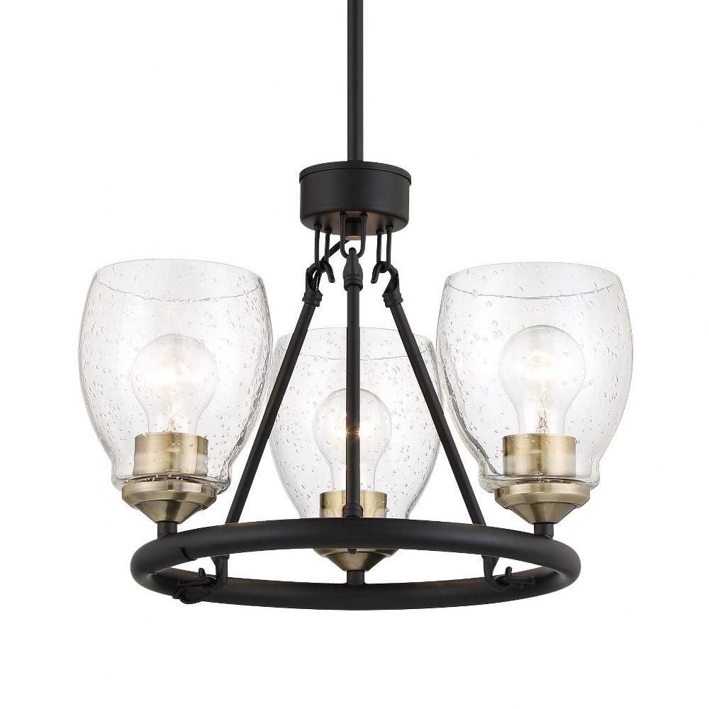 2437-878-Minka Lavery-Winsley - 3 Light Chandelier-18.13 Inches Tall and 17 Inches Wide-Coal/Stained Brass Finish    -Traditional Installation