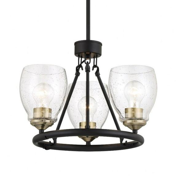2437-878-Minka Lavery-Winsley - 3 Light Chandelier-18.13 Inches Tall and 17 Inches Wide-Coal/Stained Brass Finish    -Traditional Installation