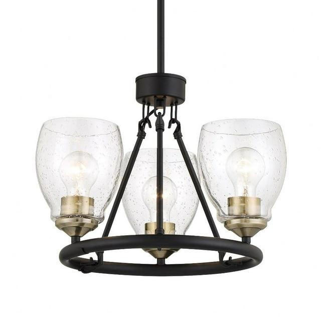 2437-878-Minka Lavery-Winsley - 3 Light Chandelier-18.13 Inches Tall and 17 Inches Wide-Coal/Stained Brass Finish    -Traditional Installation