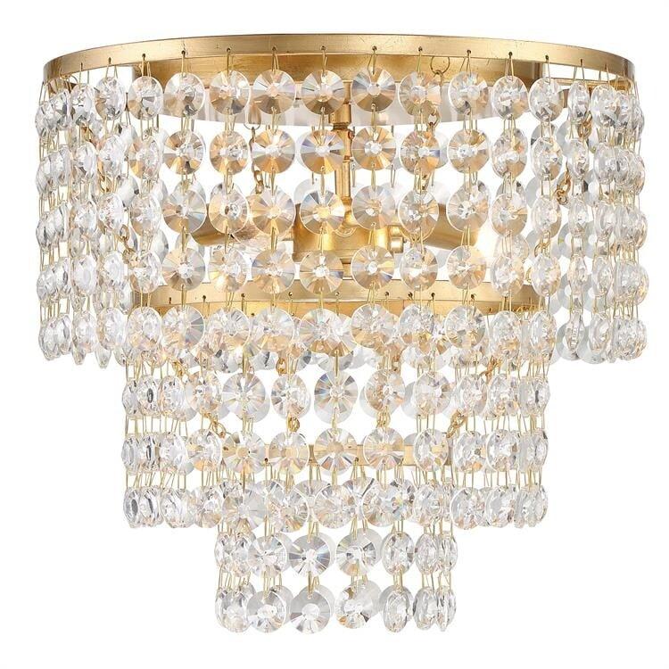 Crystorama Lighting Gabrielle 3 - Light Flush Mount in  Antique Gold